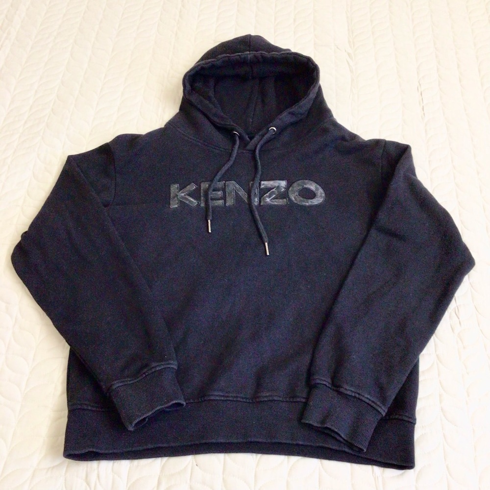 Kenzo Dark Black Logo Hoodie